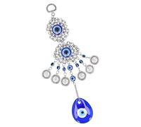 Qcwwy Pendentif Mauvais œil Glaçure Colorée et Matériau en Alliage, Conception Vibrante, Ornement de Voiture Porte-bonheur pour la Décoration de la Maison et du Bureau, Artisanat (Rond)