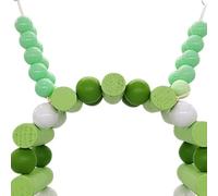 Qcwwy Perchoir Debout pour Perroquet en Bois avec Support de Balançoire et Perles, Jouet Suspendu pour Balançoire D'oiseau pour Jeu et Exercice de Perroquet dans Un Grand Espace, (Green)