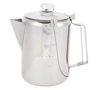 Qcwwy Percolateur à café en Acier Inoxydable, Cafetière de Camping de 9 Tasses avec Filtres, Convient pour les Randonnées en Plein Air, les Pique-niques, les Camping-cars, le Brassage (SILVER)