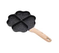 Qcwwy Poêle à Frire à œufs en Forme de Cœur de 4 Tasses, Poêle à Omelette Antiadhésive en Fonte D'aluminium à Chaleur Rapide et Uniforme, Plaque à Crêpes Divisée avec Poignée Qui