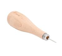 Qcwwy Poinçon en Cuir de 3Mm, Outil de Poinçon à Pointe de Diamant avec Manche en Bois de Hêtre pour les Projets de Couture et de Bricolage d'artisanat en Cuir