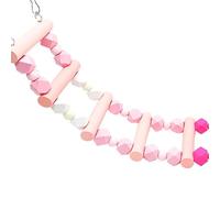 Qcwwy Pont échelle à Oiseaux, Balançoire en Bois pour Aras, Calopsittes et Perruches avec Coupe Fine et Installation Flexible pour Un Jeu Interactif (Rose (23,6 Pouces))