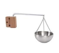 Qcwwy Porte-gobelet D'huile de Sauna, 12 Cm de Diamètre, Design Semi-Circulaire en Acier Inoxydable, Bol D'aromathérapie, Diffuseur D'huiles Essentielles de Sauna avec Bras Pivotant