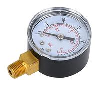 Qcwwy Pression, Type de Pointeur à Double échelle avec Couvercle de Cadran Transparent et Métal, Connexion Inférieure BSPT 1/8 Pouce pour Air, et Eau (0-30psi,0-2bar)