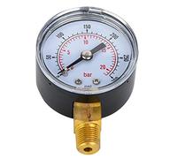 Qcwwy Pression, Type de Pointeur à Double échelle avec Couvercle de Cadran Transparent et Métal, Connexion Inférieure BSPT 1/8 Pouce pour Air, et Eau (0-300psi,0-20bar)