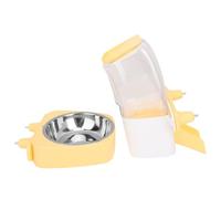 Qcwwy Rabbit Water Bottle Suspendu Le Distributeur de Nourriture pour Chats Sauver en Plastique Feeder Pet Pet pour Les Chats et Les Chiens pour Les Cages Cat Goods Quotidiens (Yellow)