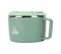 Qcwwy Raconée Portable avec une Grande capacité 304 Bol de Nouilles en Acier Inoxydable avec Couvercle et Porte-parole, Salade Confortable - Déjeuner Petit Déjeuner pour les Gens Occupés (GREEN)