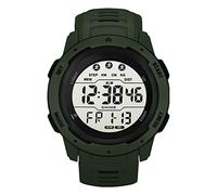 Qcwwy Regarder la Course de Sport Masculine Watch Numérique Multifonctionnel Imperméable Luminal Timing Sport Watch, pour Les Amateurs de Plein Air (Green)