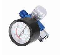 Qcwwy Régulateur de Pistolet de Pulvérisation, Mini Manomètre de Régulateur de Pression d'air en Aluminium, 0-11Bar Réglable pour Pistolets à Peinture en Aérosol et Outils Pneumatiques