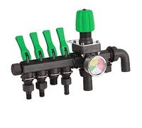 Qcwwy Répartiteur D'eau à 4 Voies, Vanne de Commande de Pulvérisateur Agricole avec Interrupteur Marche/arrêt, Matériau ABS Antirouille, pour L', L'élevage et L'aquaculture