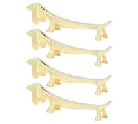 Qcwwy Repose-baguettes 4 Pièces, Support Réutilisable à Lisse au Design Animal Mignon pour Cuillères et Fourchettes, avec Technologie de Meulage Polie, pour la Fête au Restaurant à (Chienne)