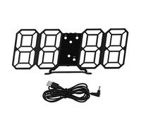 Qcwwy Réveil Numérique à LED, Horloge Numérique à Grand écran, Affichage électronique de la Date et de la Température à LED, Horloge électrique Murale 3D, Bureau pour(Mot Vert Coquille Noire)