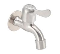 Qcwwy Robinet d'eau pour Machine à Laver, Robinet d'eau Froide Simple Mural en Acier Inoxydable avec Barboteur et Valve d'eau pour Buanderie, Salle de Bain, Machine à Laver, Vadrouille,