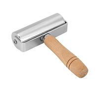 Qcwwy Rouleau Artisanal en Cuir, Rouleau en Acier au Carbone avec Manche en Bois pour le Travail du Cuir, Surface Galvanisée Lisse (Bois en acier à haute teneur en titane)