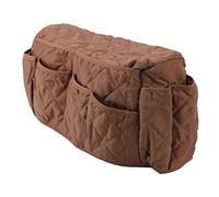 Qcwwy Sac de Rangement pour Accoudoir de canapé, 14 Poches Multifonctions Suspendues pour Télécommande TV, Annuaire Téléphonique avec Matériau pongé en Polyester de qualité Supérieure, Articles (Café)