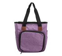 Qcwwy Sac de rangement pour tricot - Organiseur de fil à crochet - Accessoire de couture pour les amateurs de tricot - Tissu Oxford - Violet - Denim - Bleu, lilas, Poche d'hydratation