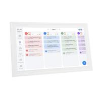 Qcwwy Smart Digital Calendar, 15,6 Pouces HD Screen Screen Murd Bureau Placement de Bureau Numérique Frame D'image Famille Planificateur de Calendrier avec Application pour Partager les (blanc pur)