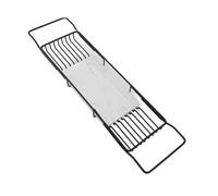 Qcwwy Support de Baignoire en Marbre Antidérapant en Métal, Plateau de Bain en Acier Inoxydable avec Conception Extensible, Parfait pour Détendre l'heure du Bain et Organiser Les Essentiels (Noir