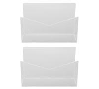 Qcwwy Support de Courrier en Acrylique, Organisateur de Lettres Transparent de Comptoir, Support de D'enveloppes Autoportant pour Bureau, Bureau, Maison, Factures, Bloc-notes