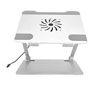 Qcwwy Support Réglable en Alliage D'aluminium en Forme de Z avec Ventilateur de Refroidissement pour Ordinateurs Portables de 10 à 17,3 Pouces, Compatible avec Dell