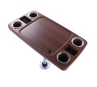 Qcwwy Table de Bateau ABS Détachable, Support de Boisson, 86,5x46cm, pour | Supports 2 supports de téléphone et sortie de vidange pour Yacht ponton RV Camping