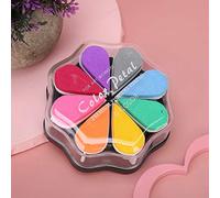 Qcwwy Tampons d'Encre 8 Couleurs, Tampon Encreur en Forme de Pétale, Encre à Séchage Lent pour Scrapbooking, Fabrication de Cartes, Artisanat d'art pour Enfants, Outils 'Artisanat (1002 magie)