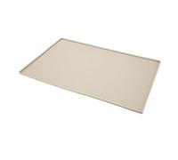 Qcwwy Tapis d'alimentation pour Chiens et Chats avec Protection Contre Les éclaboussures à Bord surélevé, Lavable au Lave-Vaisselle, Fournitures Quotidiennes pour Chiens (Beige)
