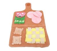 Qcwwy Tapis de Fouille pour Chien, Jouet Interactif en Peluche Douce à Alimentation Lente pour la Stimulation Mentale, la Réduction du Stress et de L'ennui, Puzzle d'alimentation (Menu Brun foncé)