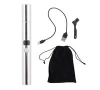 Qcwwy Tondeuse à Poils de Nez, Tête de Coupe Rotative à Double Bords avec Couvercle de Protection, Tondeuse à Poils D'oreilles et de Nez, Conception de Style Stylo, Portable (SILVER)