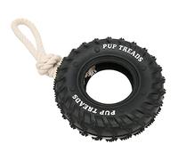 Qcwwy Traitement des Chiens en Distribuant Un Jouet de Pneu 35-90lbs avec Une IP Forte pour Les Chiens, Mordre Le Jouet Agressif, Avertit Votre âme, Facile à Nettoyer en Plein air (Black)