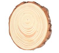 Qcwwy Tranches de Bois Naturel Non Fini pour l'artisanat, Bûches de Pin 11-12Cm pour les Projets de Bricolage, les Décorations et les Mariages (4 9~10 cm)