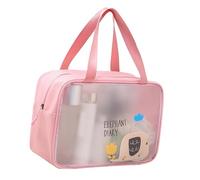 Qcwwy Trousse de Toilette Transparente à Main avec Motif de Dessin animé Mignon et Doubles Poignées pour Les Voyages, la Natation et Les Activités de Plein Air 30 X 10,9 X 20,1 Cm (Pink)