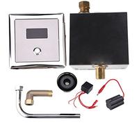 Qcwwy Valve de Chasse D'urinoir de Toilette à Capteur Automatique, Robinet de Salle de Bains Mural avec Valve de Détection de Mouvement