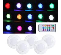 Qcwwy Veilleuses LED pour Placard avec Fonction Minuterie, 13 Couleurs à intensité Variable, Interrupteur Mural, Télécommande, Faible Consommation d'énergie pour Chambre à Coucher, Lumières Sous