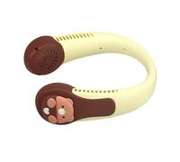 Qcwwy Ventilateur de Cou de Dessin animé, Ventilateur de Refroidissement Portable Rechargeable par USB avec Conception Anti-torsion à 360° et Faible Bruit, pour Enfants et Adultes, (Ourse)