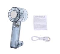 Qcwwy Ventilateur Turbo Portable, Ventilateur de Refroidissement de Poche Personnel sans Fil avec Lumière Changeante de Couleur et Réglage à 4 Vitesses, adapté pour la Maison, le (GRAY)