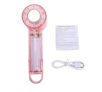 Qcwwy Ventilateur Turbo Portable, Ventilateur de Refroidissement de Poche Personnel sans Fil avec Lumière Changeante de Couleur et Réglage à 4 Vitesses, adapté pour la Maison, le (PINK)