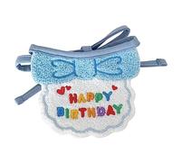 Qcwwy Vêtements pour Chien Chapeau et écharpe Bavoirs et Chapeaux pour Animaux de Compagnie pour Chats Chiens Accessoires de Photographie d'anniversaire avec imprimé Joyeux Anniversaire Matériau en