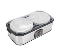 Qcwwy Yaourtière 2L, Machine à Yaourt Numérique Automatique avec écran LCD et Minuterie 0-48h, Yaourtière en Acier Inoxydable pour Usage Domestique et Commercial (Prise UE 220V)