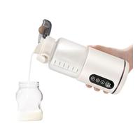 QCXWCJWD Chauffe Biberon Nomade Portable Température Réglable 37 à 55°C, 300ml Chauffe de Lait avec Ecran LCD, Chauffe biberon sans BPA pour Voyage Promenades Voiture, Blanc