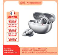 QCY Crossky C30S écouteurs sans fil à oreille ouverte haute résolution avec LDAC écouteurs à pince Bluetooth 6.0 Clip sur OWS casque de sport 40 heures WHITE