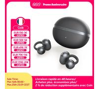 QCY Crossky C50 Écouteurs sans fil Bluetooth 6.0 à oreille ouverte, confortables, à clipser, 4 micros, appels clairs, amplification des basses, 35 heures d'autonomie pour le sport et la course à pied 