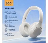 QCY-Écouteurs sans fil et filaires H3 Lite ANC, Bluetooth 5.3, casque supra-auriculaire pliable, son HIFI, 60 heures de lecture, écouteurs pour touristes allergiques H3 Lite-WHITE