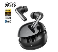 QCY MeloBuds N60 HT19 Écouteurs sans fil Bluetooth 6.0, réduction de bruit hybride ANC 56 dB, audio haute résolution LDAC avec double transducteur coaxial, autonomie de 45 heures BLACK