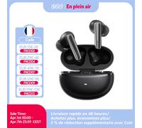 QCY MeloBuds N70 Écouteurs sans fil ANC Bluetooth 6.0, réduction de bruit adaptative, LDAC, audio haute résolution, 6 micros, ENC, 50 h d'autonomie, charge sans fil, détection intra-auriculaire TIGOLD