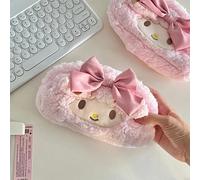 Qcyl-Dessin Animé Sanrio Mélodie À La Mode Dernière Peluche Rose Haute Esthétique Fille En Forme De Coeur Trousse À Crayons Avec Grande Capacité