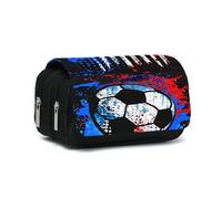 Qcyl-Étui À Stylos À Double Rabat Pour But De Football,Pour Garçons Et Filles,Meilleur Cadeau,Pochette À Crayons De Dessin Animé 3d,Sac À Crayons D'école Pour Enfants,3
