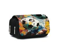 Qcyl-Étui À Stylos À Double Rabat Pour But De Football,Pour Garçons Et Filles,Meilleur Cadeau,Pochette À Crayons De Dessin Animé 3d,Sac À Crayons D'école Pour Enfants,6