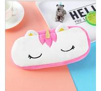 Qcyl-Peluche Licorne Mignon Trousse Licorne Kawaii Filles Estuche Para Lpices Pour Trousse Astuccio Toile Scolaire École Cartuchera,Red