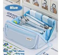 QCYL-Trousse à crayons grande capacité,trousse de papeterie pour étudiants,sac à crayons de grande valeur,trousse à crayons multifonction,Blue Bleu